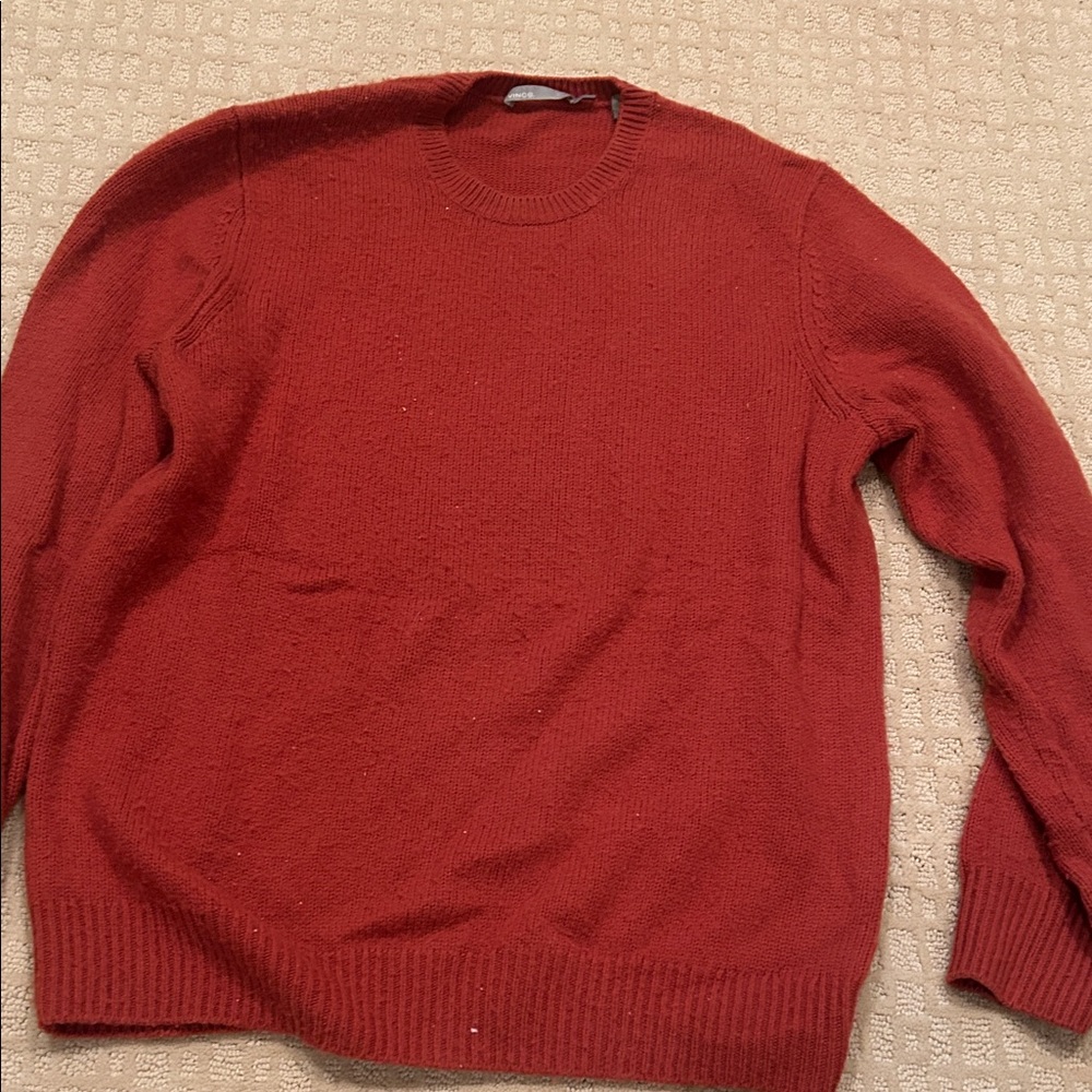 Vince Men's Rich Orange Crewneck Sweater